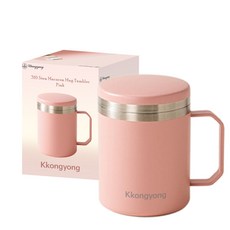 꽁용 스텐 316 스테인리스 보온보냉 머그컵 420ml, 1개, 핑크