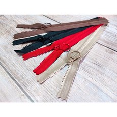 YKK 塑鋼拉鍊 自然風拼布包專用, 卡其色,14吋(35公分), 1個