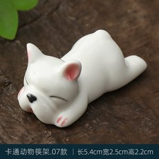 法鬥犬陶瓷筷架 擺件 寵物餐具配件, 1個, 趴睡法鬥