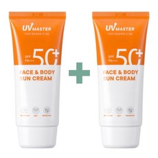 토니모리 TONYMOLY UV마스터 페이스 앤 바디 선크림spf50+pa+++ 80ml 1+1 끈적임 없는 보송산뚯 저자극 진정 워터프루프 선케어 남녀공용, 3개