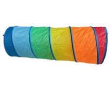 兒童彩虹爬行隧道 觸感訓練爬行筒, 180*46cm全布彩色送收納, 1個
