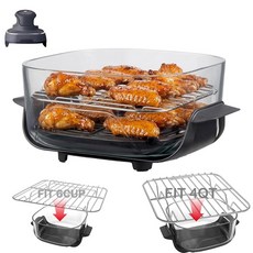 Buwesru 닌자 크리스피 에어 프라이어 FN101용 크리스퍼 랙 2개 COSORI Rellytech Crispi 액세서리용 와이어 랙 교체 부품용 그릴 식품 등급 스테