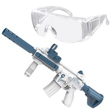 UB 워터건 전동 물총 고글 패키지 위터밤 M416 소총, 물총-블루
고글-트명, 1개