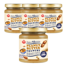 오뚜기 100% 땅콩버터 크런치, 300g, 4개