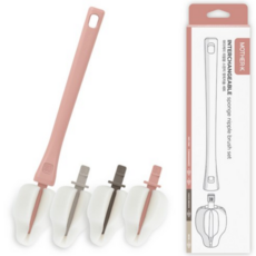 마더케이 리필형 스펀지 롱핸들 젖꼭지솔 세트, 2세트, INDIE PINK (인디핑크)