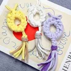 양말목공예 드림캐쳐 DIY KIT 마크라메 퀄트공예 키트 인테리어소품 문고리장식, 연노랑