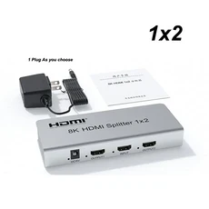 HDMI 분배기 PC-TV 듀얼 디스플레이 1x4 2.1 HDR 3D 오디오 비디오 컨버터 1 in 2 3 4 out 4k 120hz 8K 1x, 01 8K 1x2