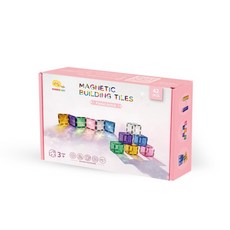 ScienceBaby 粉彩藝術家42片 2歲 正方形磁力片 透光積木 創意啟蒙玩具, 1個