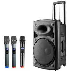 大聲公 15吋無線式多功能行動音箱, 黑色, CCAJ18LP15C0T2