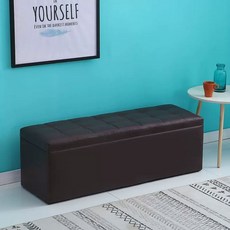 화장대스툴 소파 리빙 박스 벤치 스툴 긴의자 회색(가죽) 20x40(수납) 쿠션 밝은, S. 갈색 가죽