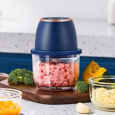 SMABAT 전동 멀티 다지기 무선 만능 다지기 가정용 마늘 다지기 고기분쇄기 스텐 칼날 350ml, 블루