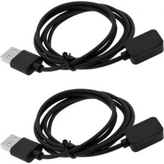 OTOTEC 2개 USB 자기 충전 케이블 스마트워치 삼성 갤럭시 피트 3 2024와 호환 검정색 100cm