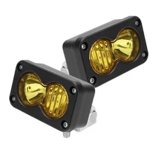 자동차 스포트라이트 3 인치 흰색 앰버 LED 포드 오토바이 픽업 트럭 SUV 4x4 오프로드 지붕 수하물 랙 램, [02] 2pcs amber, 1개