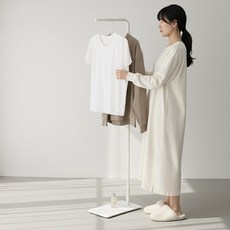 풀라이프 철제 스탠드 옷걸이, L형 화이트