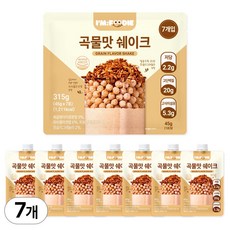 아임푸디 맛있는 곡물맛 단백질 쉐이크 파우치 고단백 저당 프로틴 단백질보충제, 7개, 45g