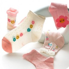 준캡 아동양말 봄 여름 꽃바라기 중목 5족세트 면양말 유아동양말세트 어린이