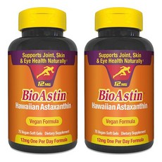 Bioastin 夏威夷蝦紅素素食軟膠囊 12mg, 75顆, 2罐
