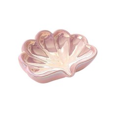 다기능 쉘 비누 접시 욕실 배수구 비누 바 홀더 세라믹 박스 트레이 우아한 조개 모양 주얼리 플레이트 핑크 132920, Pink