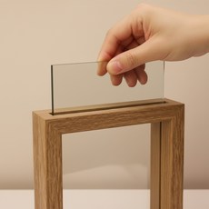 루타미 슬라이딩 강화유리 프레임 액자, 2개, 브라운