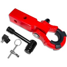 GearAmerica 2.5인치 x Uber PRO 히치 리시버 강철 무거운 하중용 클래스 5 차량용 - 4x4 트럭 SUV를 위한 안전하고 견고한 앵커 포인트 10톤 WLL, 빨강, 1개