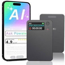 AI 음성 기 대 텍스트 W / 마그네틱 케이스 앱 제어 채팅프트를 통한 전사 및 요약 112개 언어 지원 64GB 메모리 강의 회의 통화를 위한 오디오, Bla Thin