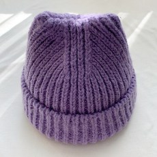 I CO MARKET 韓國產中性款素色貓耳造型針織毛帽