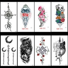 21cm 바캉스 포인트 타투스티커 팔 다리 문신스티커, 025, 1개, 상세 참조