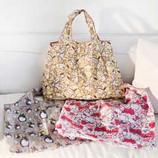 장바구니 만능 접이식 대형 방수 휴대용 시장가방, 1개, 스누피(화이트)