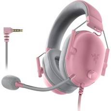 레이저 블랙샤크 V2 X 게이밍 헤드셋 7.1 서라운드 사운드 50mm 드라이버 메모리 폼 쿠션 PC PS4 PS5 스위치용 3.5mm 오디오 잭 블랙, Quartz Pink, 3.5 mm