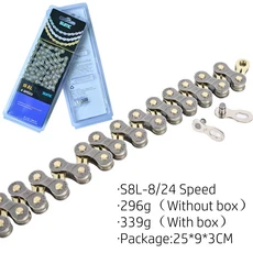 자전거정비새로운 SUMC Mountain Road 자전거 변속 체인 8 9 10 11 12 속도 중공 초경량 골드 251g Missing, 03 8 speed S8L