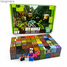 VergHatia 자석 블럭 세트 120 개/100 개 픽셀 큐브 자석 블록 장난감 크래프트, Colorful, 100개