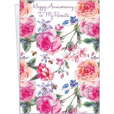 부모 기념일 카드 - 미국에서 제작 - (완벽) 봉투 포함 - 12.7 x 19.7cm(5 x 7.75x2.54cm) - 매우 튼튼한 우편물에 포 - 96045