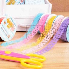 엠비아5 컬러 레이스 마테 1P 데코테이프, 연분홍색