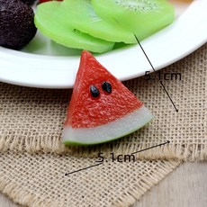 仿真水果西瓜片 裝飾模型 攝影道具, 小紅西瓜,3 Slices, 1個