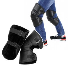 OW 오토바이 방한대 인조가죽 스쿠터 무릎 기모 방풍 보호대, 1세트