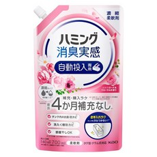Humming 除臭感 自動投入專用 玫瑰花香 大容量 700ml 衣物柔軟精 107213, 1個