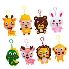 DIY 동물펠트걸이 바느질 실꿰기 키링만들기세트, PA3235 펠트걸이[양] 10개입 x1봉