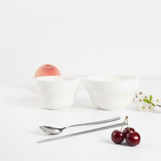 [쿠팡 단독구성] 시라쿠스 뉴욕 밥공기 국대접 수저 세트, 1세트, 밥공기+국대접+스텐수저세트, 화이트