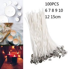 개/몫 순수 베이스 포함 100 11 7 6 축제 9 무연 10 12 캔들용 캔들 심지 15cm 코튼 8 왁싱 철 길이, 100PCS Length 8cm, 100개