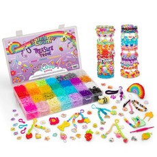 Rainbow Loom: Treasure Trove - DIY 고무 밴드 팔찌 공예 키트 케이스 포함 - 11 000개의 직조기 밴드 및 액세서리 디자인 및 제작 만 7세
