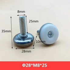 30-100pcs 금속 가구 다리 미끄럼 방지 베이스 M6 M8 M10 나사 테이블 의자 캐비닛 다리 패드 조정 가능한, 15 M8x25mm, 03 30 pcs