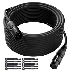 XLR 케이블 마이크 50피트 엘레칸 헤비 듀티 밸런스 스피커 케이블25-200피트 3핀 차폐 남성부터 여성 코드 시스템 믹서용 DMX 스테이지 조명 패치 케이블10 타이