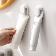 무타공마켓 심플 벽부착 무타공 치약거치대, 1개, 화이트