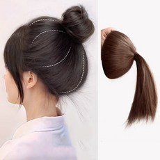 1+1 묶음머리 뒤통수 머리 뽕 포니테일 가발 뒷머리 헤어올림머리 업스타일, 1개