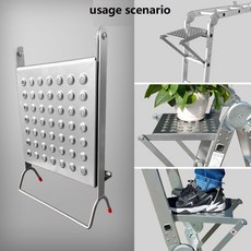 工具梯配件 多功能 梯子支架 鋁合金梯子 架子 家用移動平臺 折疊托盤 梯子置物架, 1個, 灰色