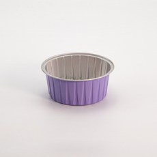 布丁杯 慕斯杯 圓形蛋糕盒 彩色錫箔杯 空氣炸鍋適用 烘焙盒, 深紫, 1個