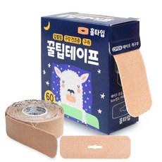 꿀팁테이프 홀타입 입벌림 방지 테이프 빨대구멍 구강호흡 건조 코로호흡 수면 입막음, 60매입, 1개