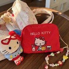 헬로키티 레드엠 사각 다용도 화장품 위생 파우치