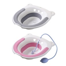 折疊坐浴盆 免治坐盆 通用型 術後護理盆 孕婦產後沖洗器 洗屁股 痔瘡泡盆 藥浴盆 免蹲馬桶 馬桶坐浴盆, 灰色（無沖洗器）－超取限：2個, 1個