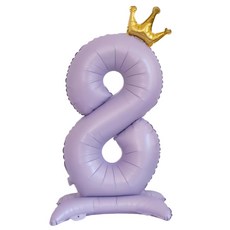 스마일파티 초대형 100cm 스탠딩 왕관 숫자 풍선 자립형, 1개, 퍼플8